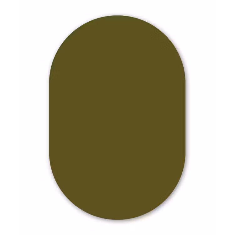 Dark - Olive - Groen Wandcirkel Ovaal Aluminium middel 839 -3d