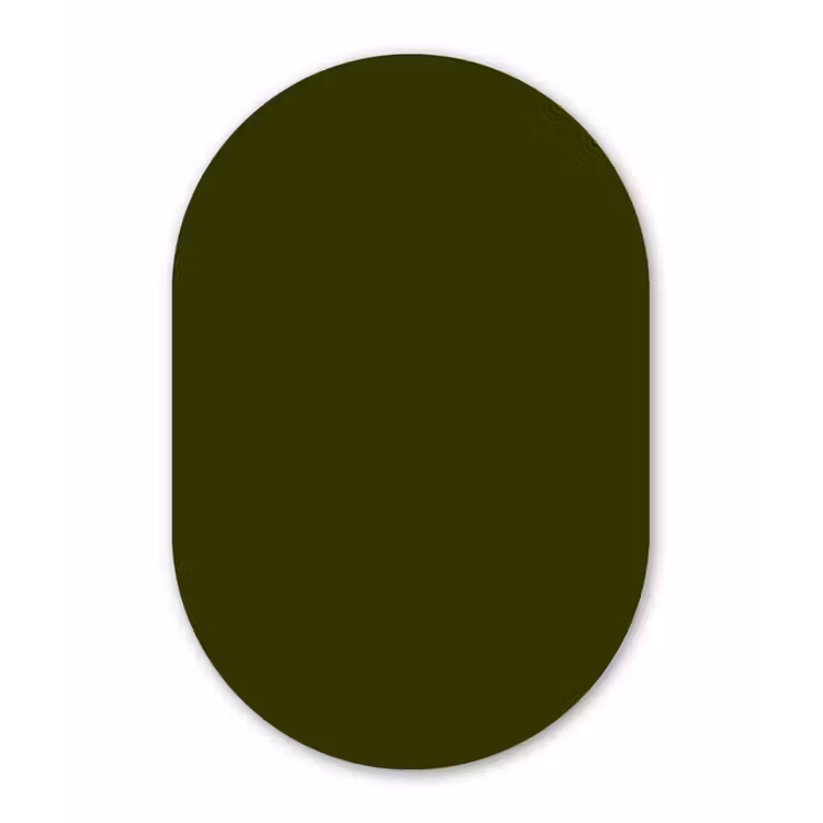 Dark - Olive - Groen Wandcirkel Ovaal Aluminium middel 839 -3d