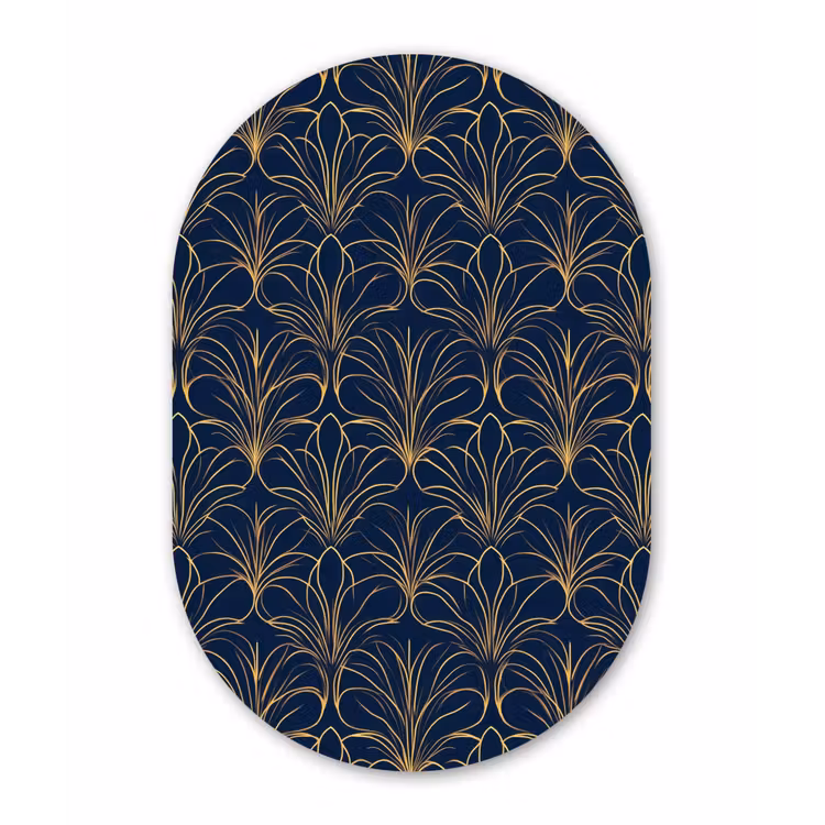 Deco - Waaier - Blauw Wandcirkel Ovaal Aluminium middel 839 -3d
