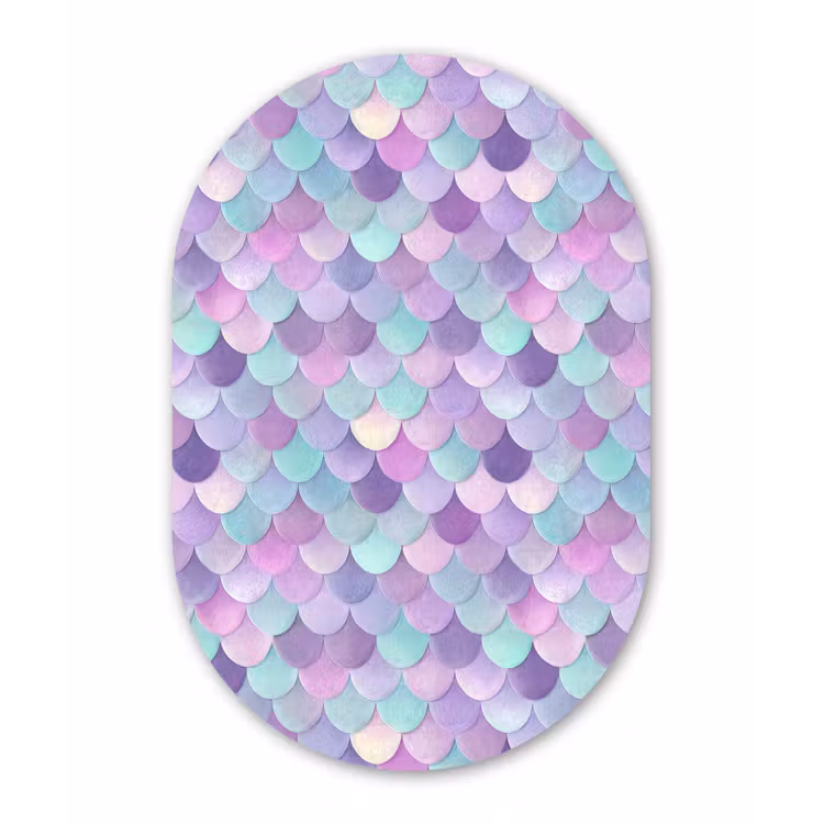 Dromerig - Zeemeermin - Pastel Wandcirkel Ovaal Aluminium middel 839 -3d