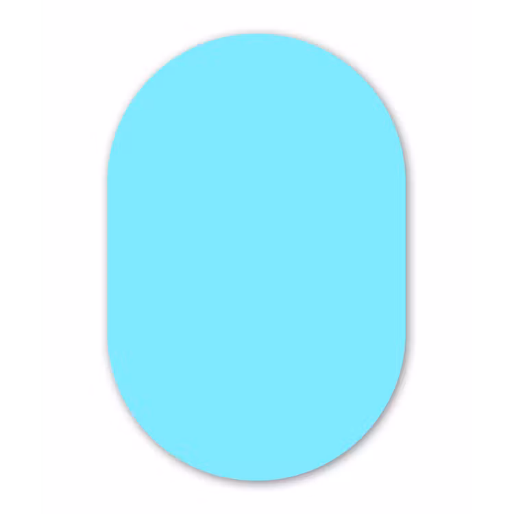 Electric - Cyan - Blauw Wandcirkel Ovaal Aluminium middel 839 -3d