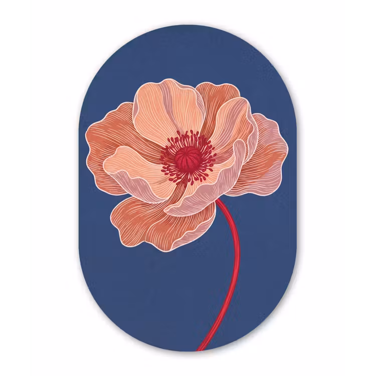 aluminium oval wall art - Flowers - Modern - Abstract - Bloemen - Modern - Abstract Wandcirkel Ovaal Aluminium middel