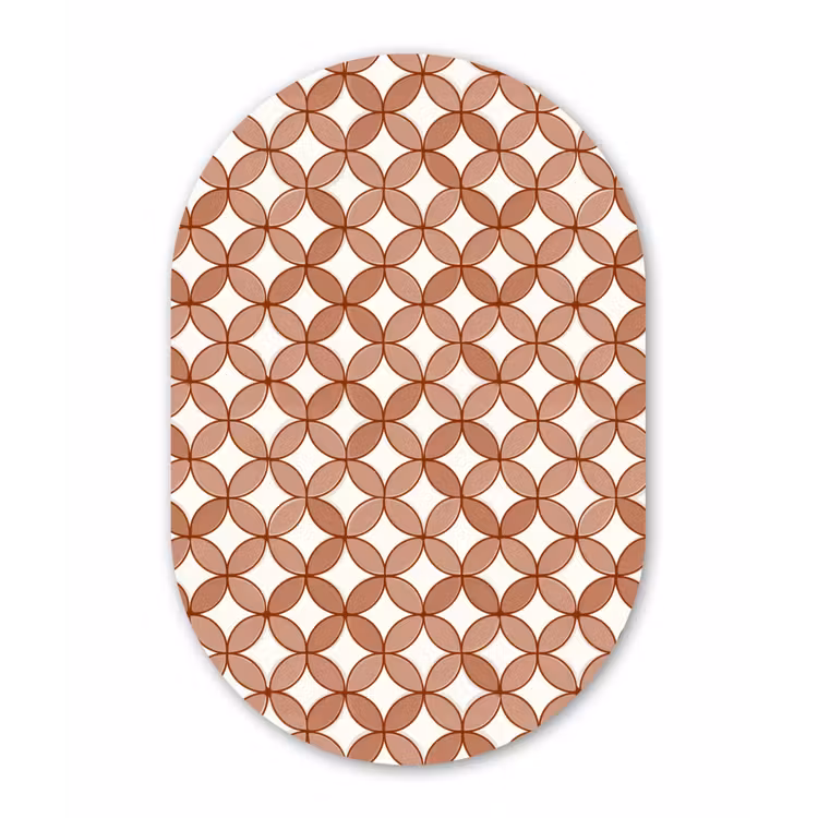 Geometrisch - Cirkels - Modern - Terracotta Wandcirkel Ovaal Aluminium middel 839 -3d