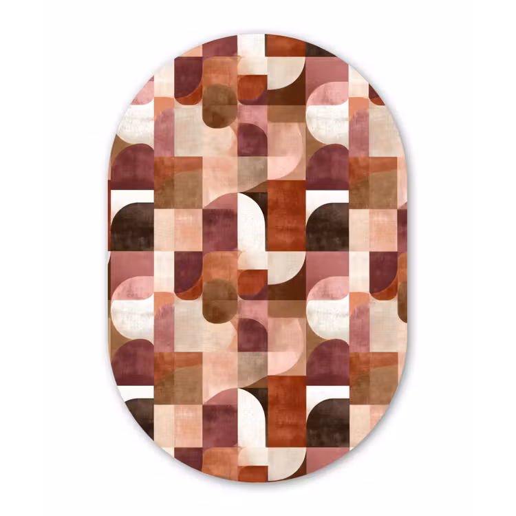 Geometrie - Modern - Retro Wandcirkel Ovaal Aluminium middel 839 -3d
