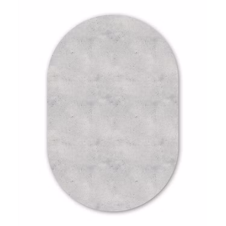 Grijs - Beton - Neutraal Wandcirkel Ovaal Aluminium middel 839 -3d