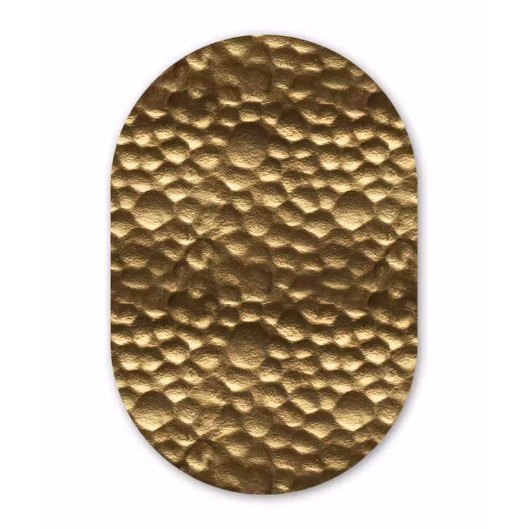 Gehamerd - Reliëf - Textuur - Bronsgoud Wandcirkel Ovaal Aluminium middel 839 -3d