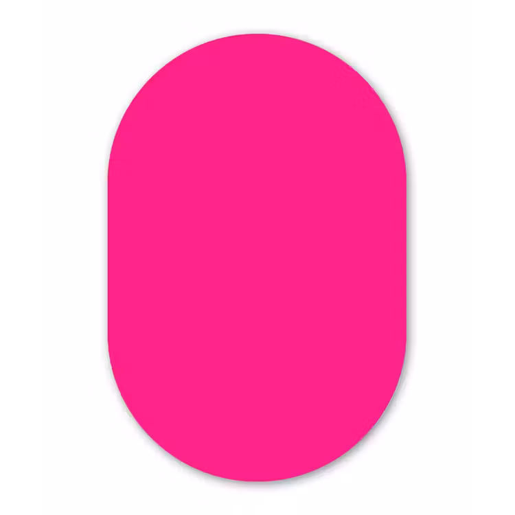 Hot - Fuchsia - Roze Wandcirkel Ovaal Aluminium middel 839 -3d