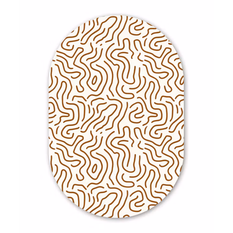 Minimalistisch - Patroon - Terracotta Wandcirkel Ovaal Aluminium middel 839 -3d