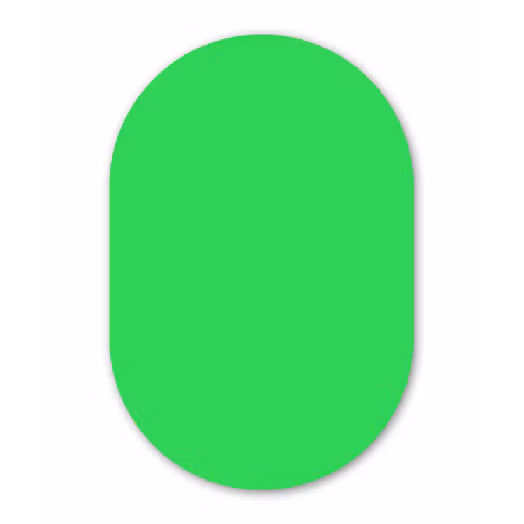 Mint - Green - Groen Wandcirkel Ovaal Aluminium middel 839 -3d