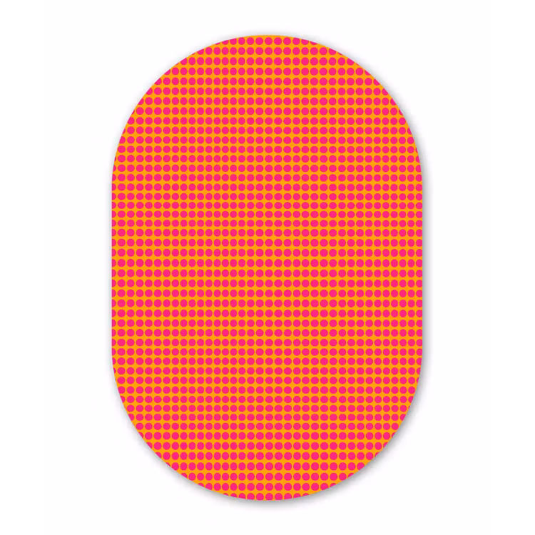 Modern - Stippen - Oranje Wandcirkel Ovaal Aluminium middel 839 -3d