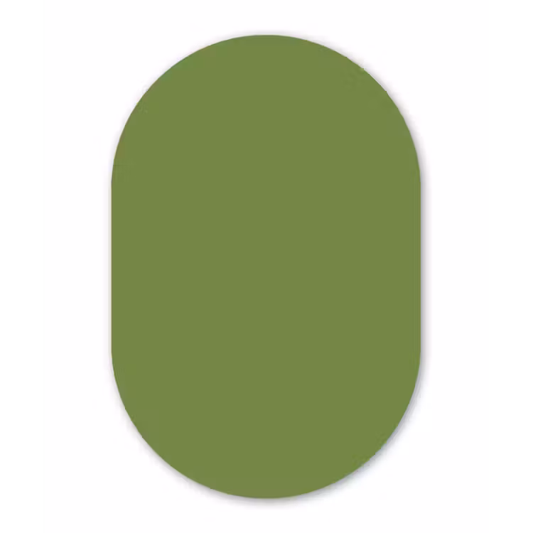 Moss - Green - Groen Wandcirkel Ovaal Aluminium middel 839 -3d