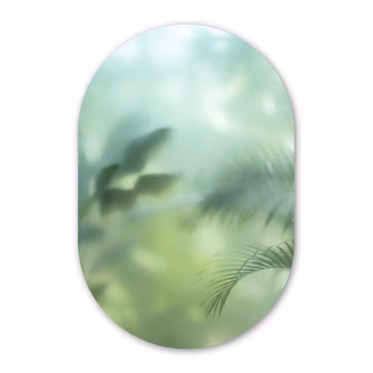 Natuur - Vervaagd - Groen - Abstract - Modern Wandcirkel Ovaal Aluminium middel -3d