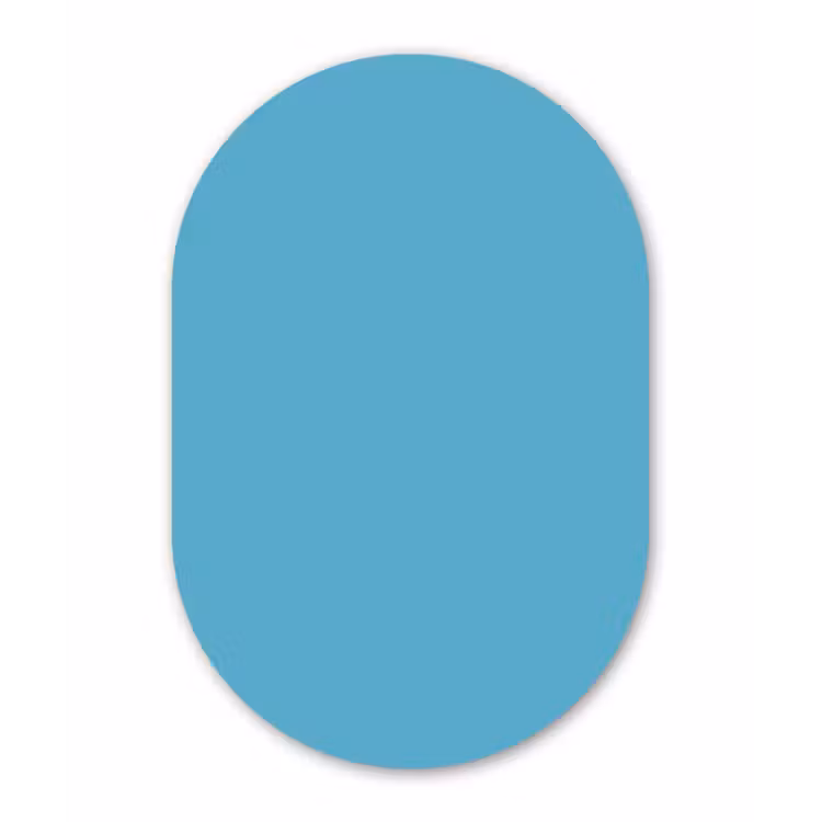 Ocean - Teal - Blauw Wandcirkel Ovaal Aluminium middel 839 -3d