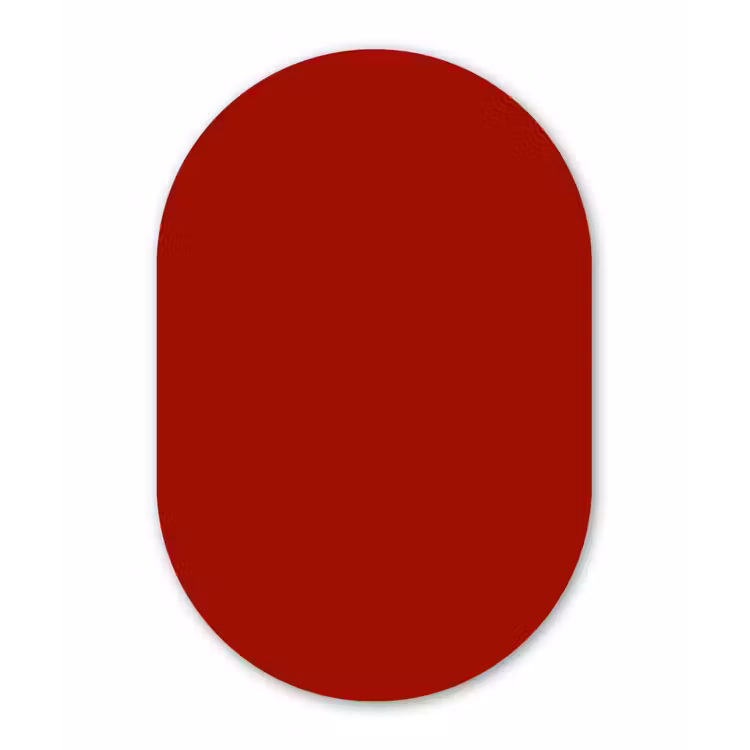 Oxblood - Maroon - Rood Wandcirkel Ovaal Aluminium middel 839 -3d
