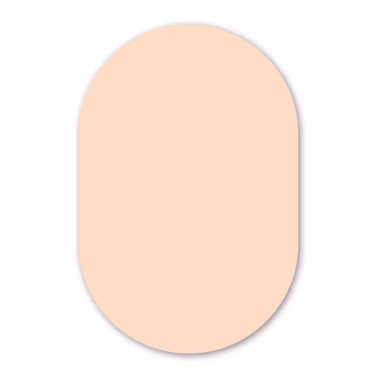 Pale - Peach - Nude Wandcirkel Ovaal Aluminium middel 839 -3d