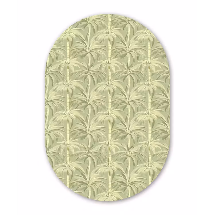 Palmwoud - Tropisch - Groen Wandcirkel Ovaal Aluminium middel 839 -3d