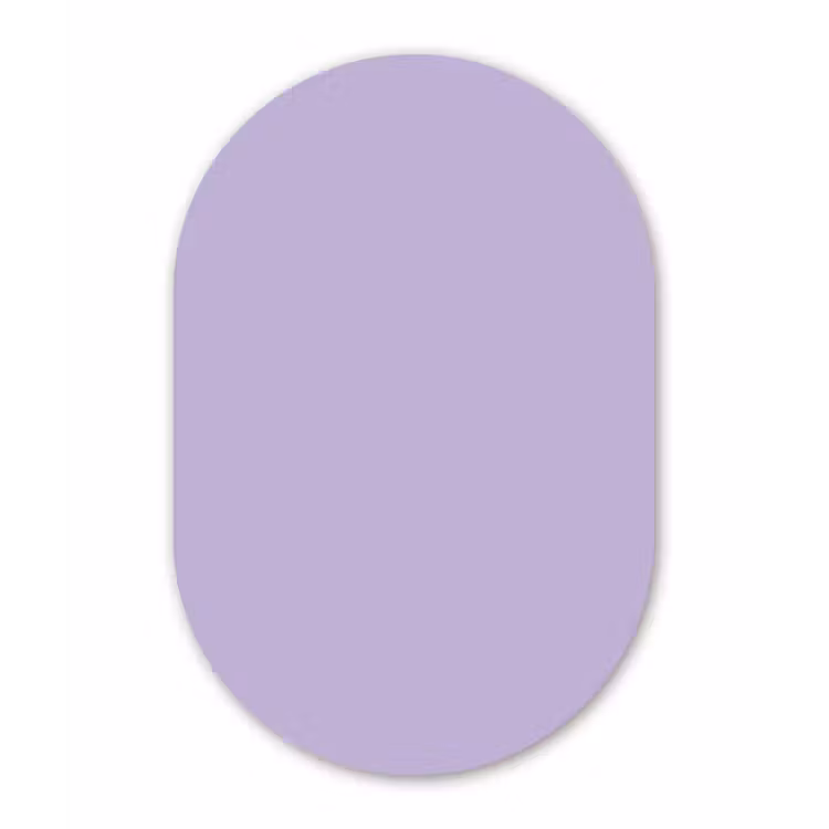 Pastel - Lilac - Paars Wandcirkel Ovaal Aluminium middel 839 -3d