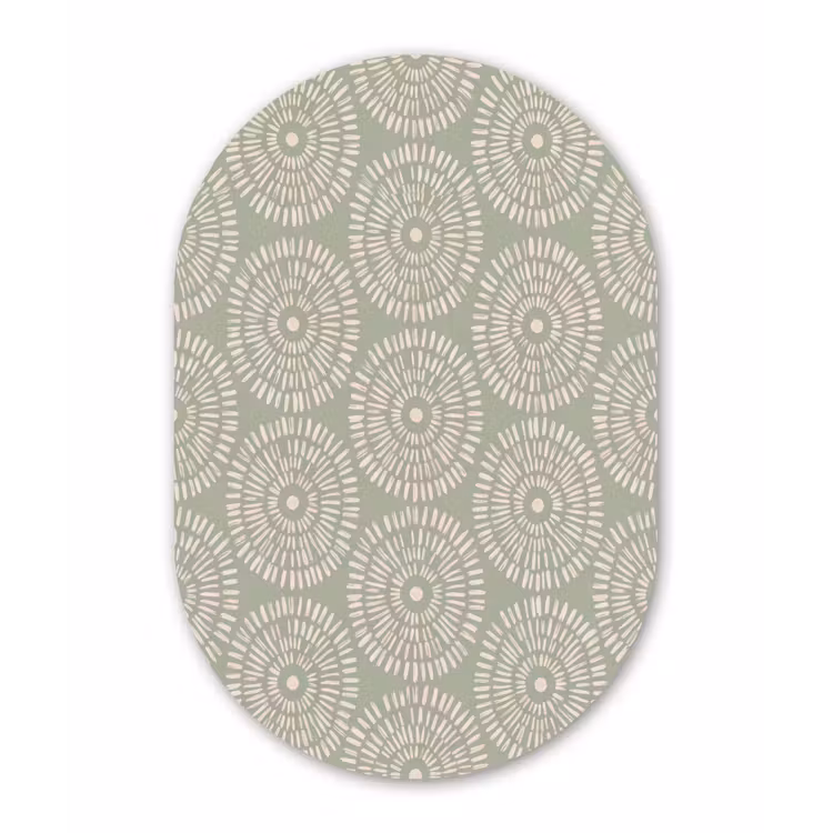 Patroon - Cirkels - Abstract - Modern - Groen Wandcirkel Ovaal Aluminium middel -3d