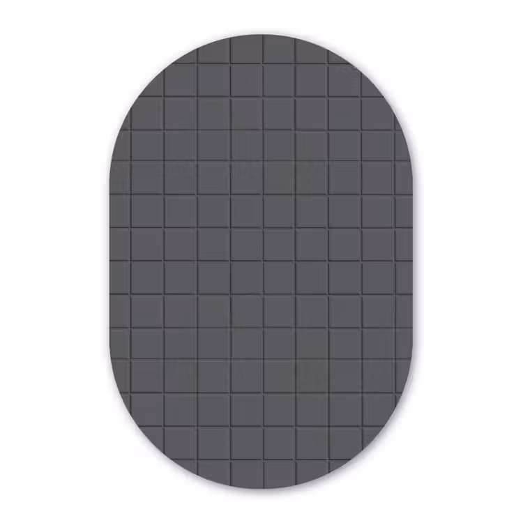 Patroon - Tegel - Grafiet - Grijs Wandcirkel Ovaal Aluminium middel 839 -3d