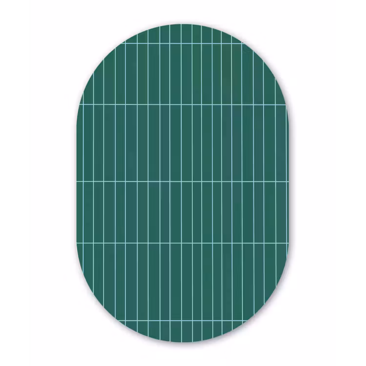 Patroon - Tegel - Saliegroen Wandcirkel Ovaal Aluminium middel 839 -3d