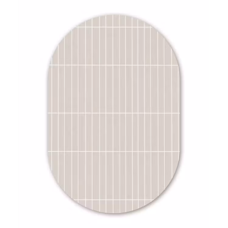 Patroon - Tegels - Zand Wandcirkel Ovaal Aluminium middel 839 -3d