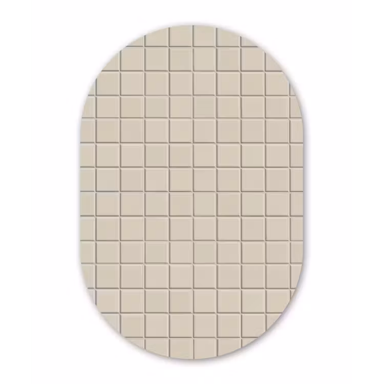 Patroon - Tegels - Taupe Wandcirkel Ovaal Aluminium middel 839 -3d