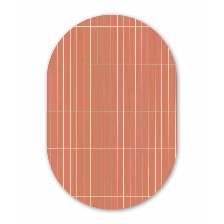 Patroon - Tegels - Terracotta Wandcirkel Ovaal Aluminium middel 839 -3d
