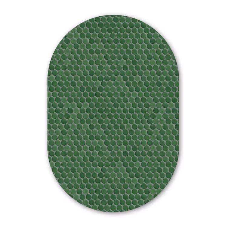 Penny - Mozaïek - Bosgroen - Green Wandcirkel Ovaal Aluminium middel 839 -3d