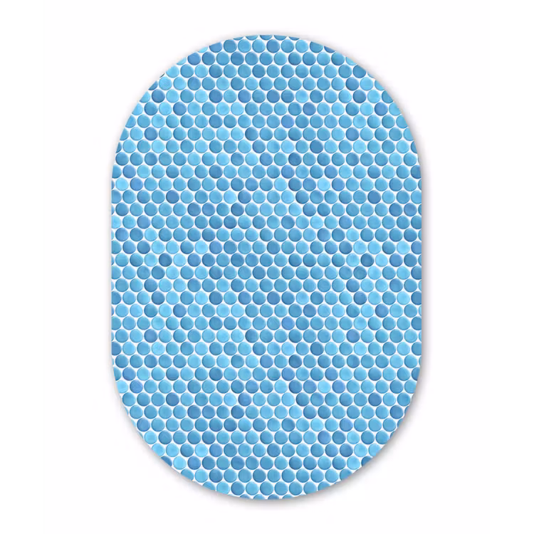 Penny - Mozaïek - Lichtblauw Wandcirkel Ovaal Aluminium middel 839 -3d