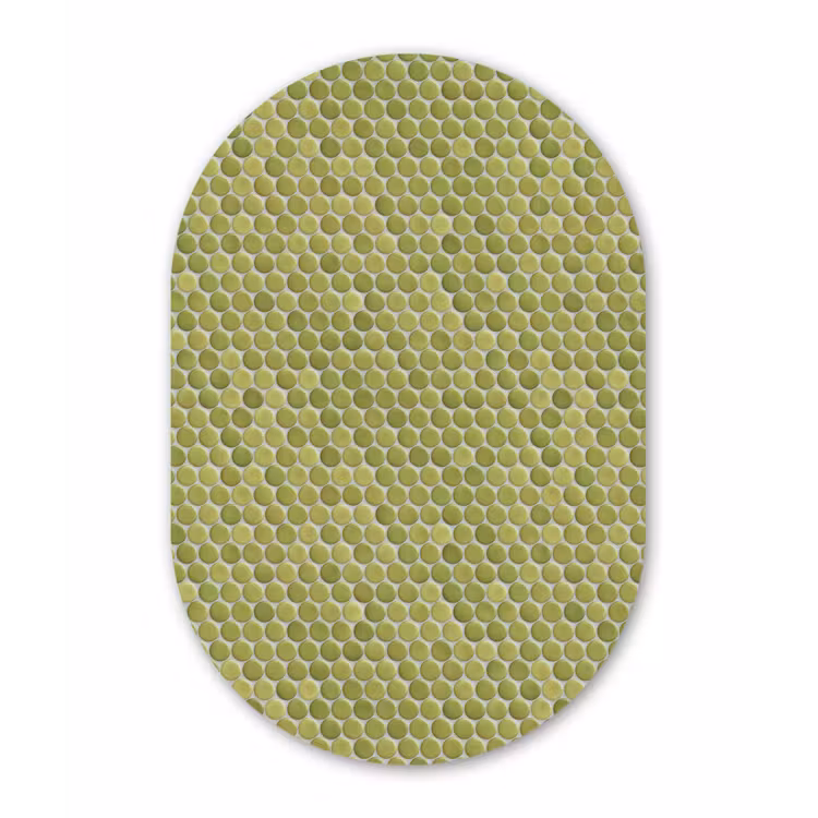 Penny - Mozaïek - Olijfgroen Wandcirkel Ovaal Aluminium middel 839 -3d