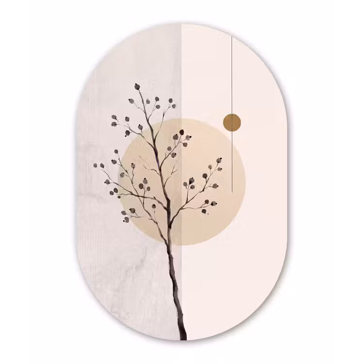 aluminium oval wall art - Plant - Abstract - Beige - Plant - Abstract - Beige Wandcirkel Ovaal Aluminium middel