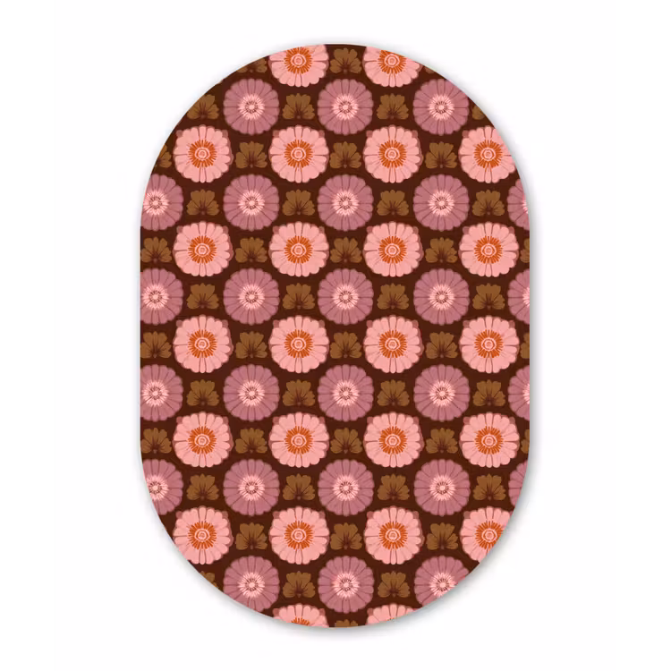 Retro - Madelief - Roze Wandcirkel Ovaal Aluminium middel 839 -3d