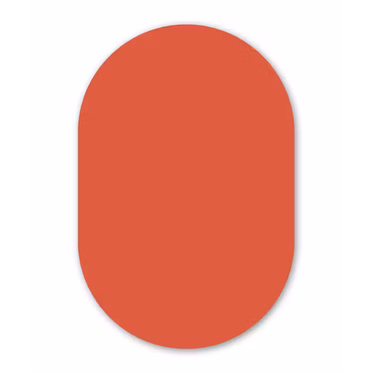 Rustic - Clay - Oranje Wandcirkel Ovaal Aluminium middel 839 -3d
