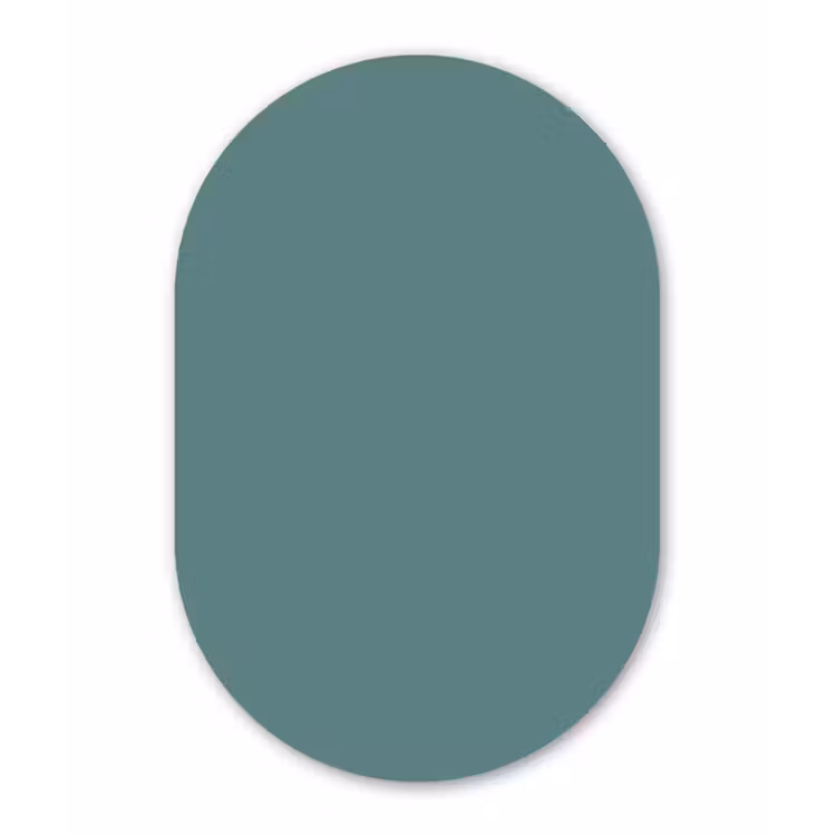 Serene - Teal - Blauw Wandcirkel Ovaal Aluminium middel 839 -3d