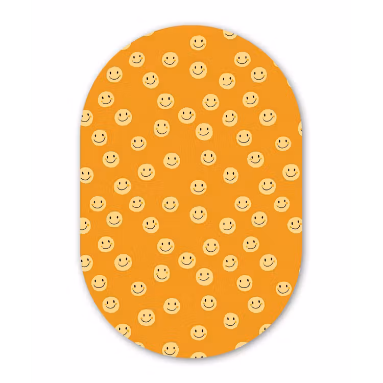Smileys - Retro - Heel Wandcirkel Ovaal Aluminium middel 839 -3d