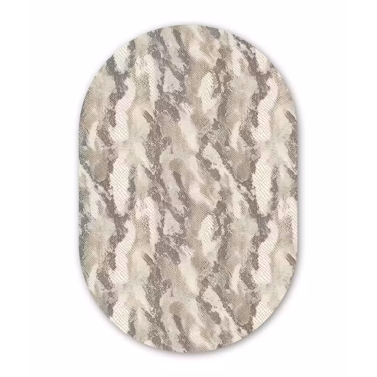 Slang - Patroon - Taupe Wandcirkel Ovaal Aluminium middel 839 -3d