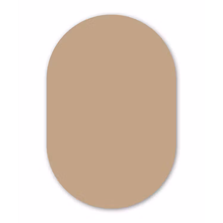 Soft - Taupe - Bruin Wandcirkel Ovaal Aluminium middel 839 -3d