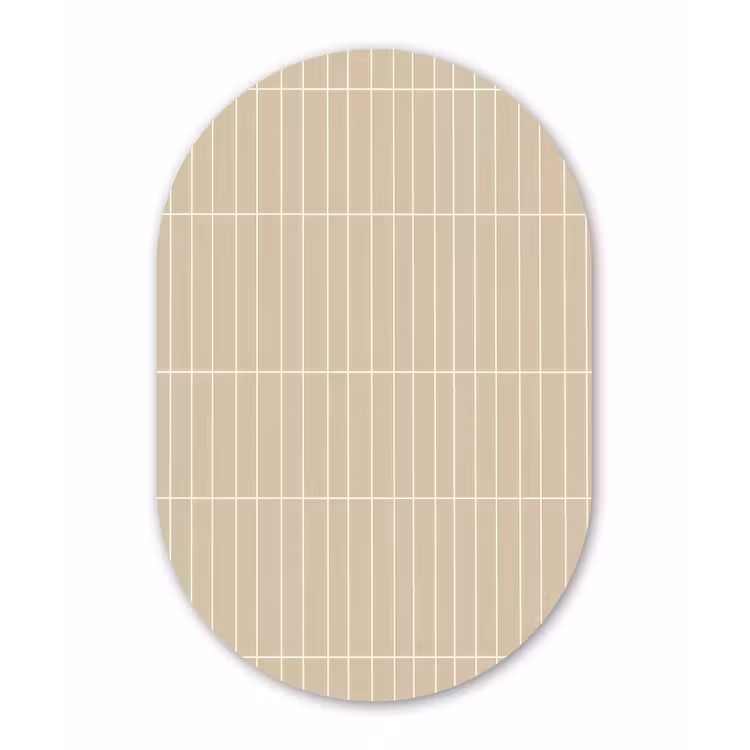 Verticaal - Wandtegel - Crème - Beige Wandcirkel Ovaal Aluminium middel 839 -3d