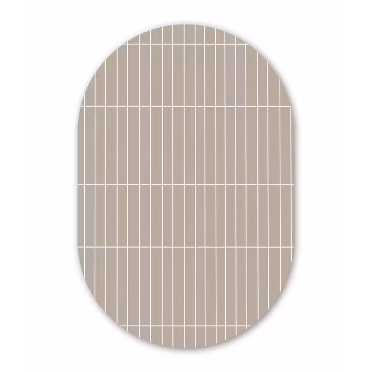 Verticaal - Wandtegel - Licht Beige Wandcirkel Ovaal Aluminium middel 839 -3d