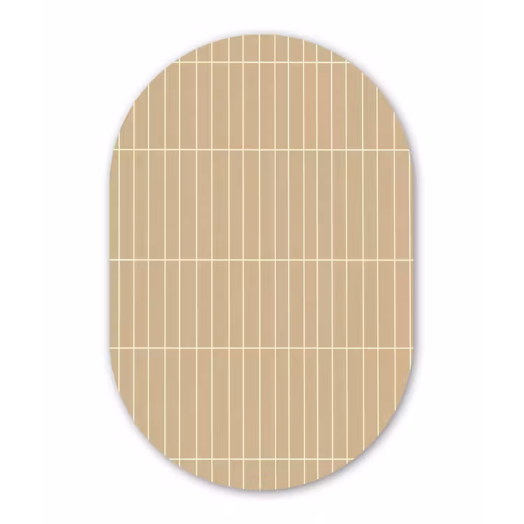 Verticaal - Wandtegel - Zand - Beige Wandcirkel Ovaal Aluminium middel 839 -3d