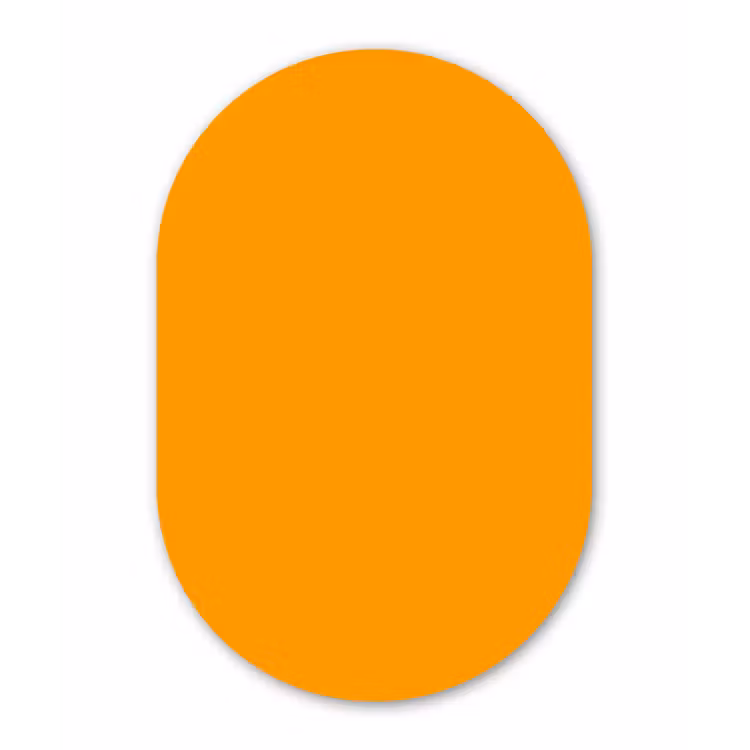 Warm - Ochre - Oranje Wandcirkel Ovaal Aluminium middel 839 -3d