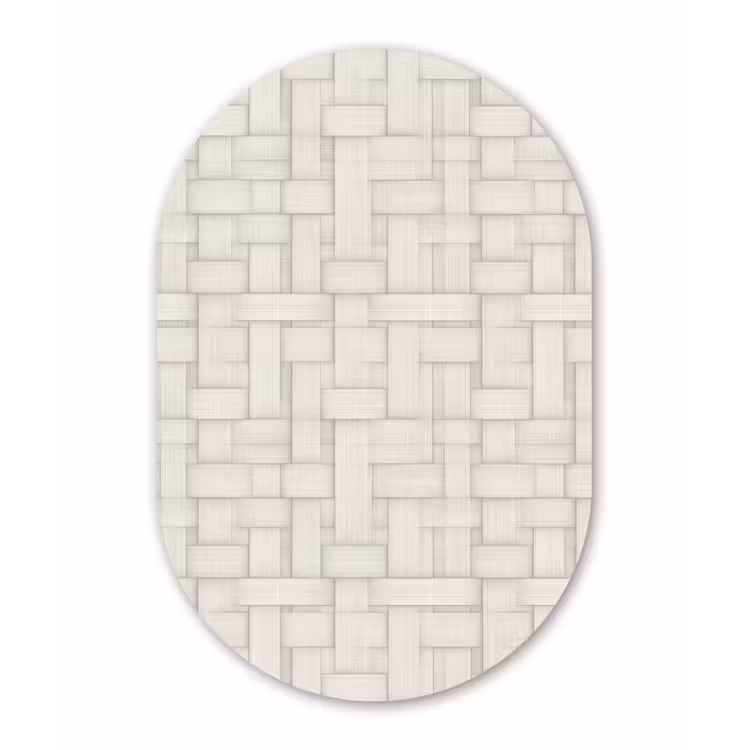 Vlechtwerk - Banen - Beige Wandcirkel Ovaal Aluminium middel 839 -3d