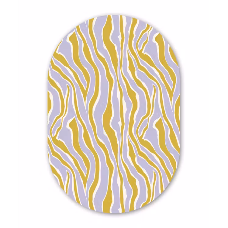 Zebra - Modern - Meerkleurig Wandcirkel Ovaal Aluminium middel 839 -3d