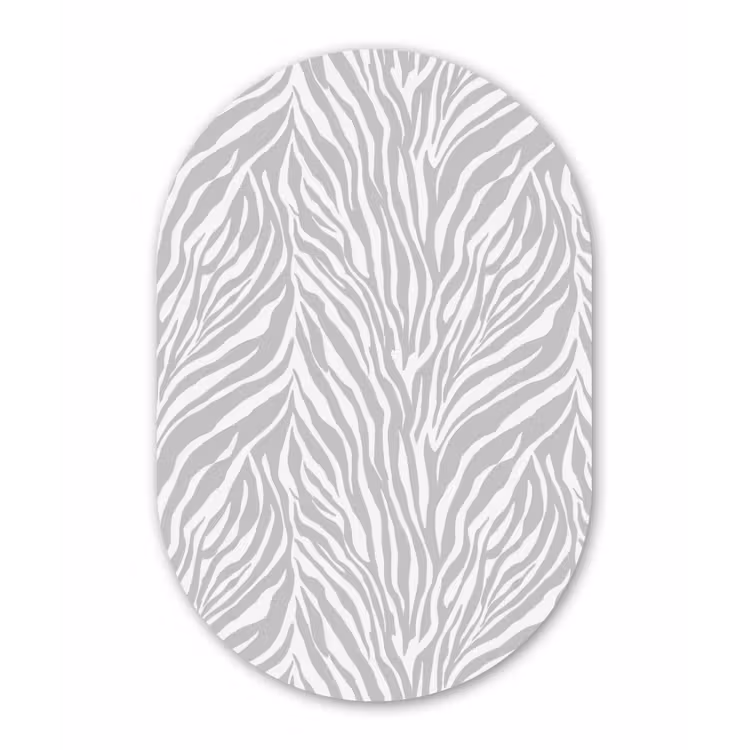 Zebra - Motief - Grijs Wandcirkel Ovaal Aluminium middel 839 -3d