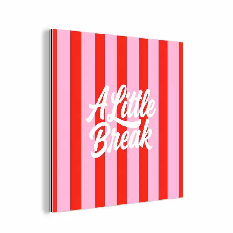 A Little Break - Strepen - Rood - Roze aluminium wit klein -3d