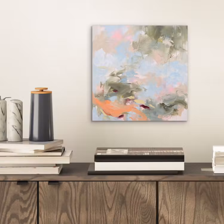 Abstract - Borstelstreken - Kunst - Modern - Pastel aluminium wit klein -sfeer1