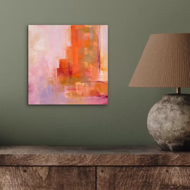 Abstract - Borstelstreken - Kunst - Paars - Goud aluminium wit klein -sfeer2
