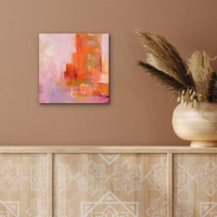 Abstract - Borstelstreken - Kunst - Paars - Goud aluminium wit klein -sfeer4