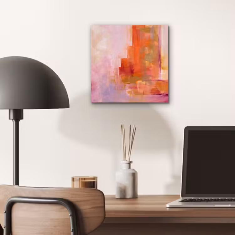Abstract - Borstelstreken - Kunst - Paars - Goud aluminium wit klein -sfeer5