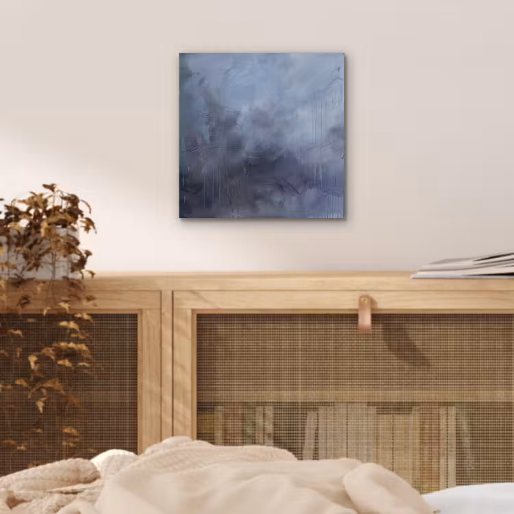Abstract - Kwaststreken - Modern - Kunst - Grijs aluminium wit klein -sfeer3